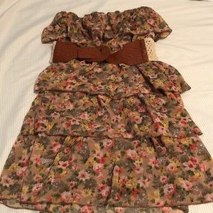 Strapless floral dress